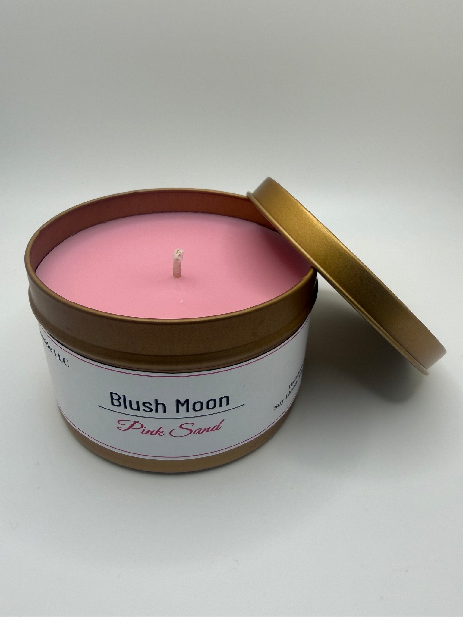 Blush Moon - Pink Sand Scented Candle for Tropical Cozy Home - Evening Moon Candle LLC