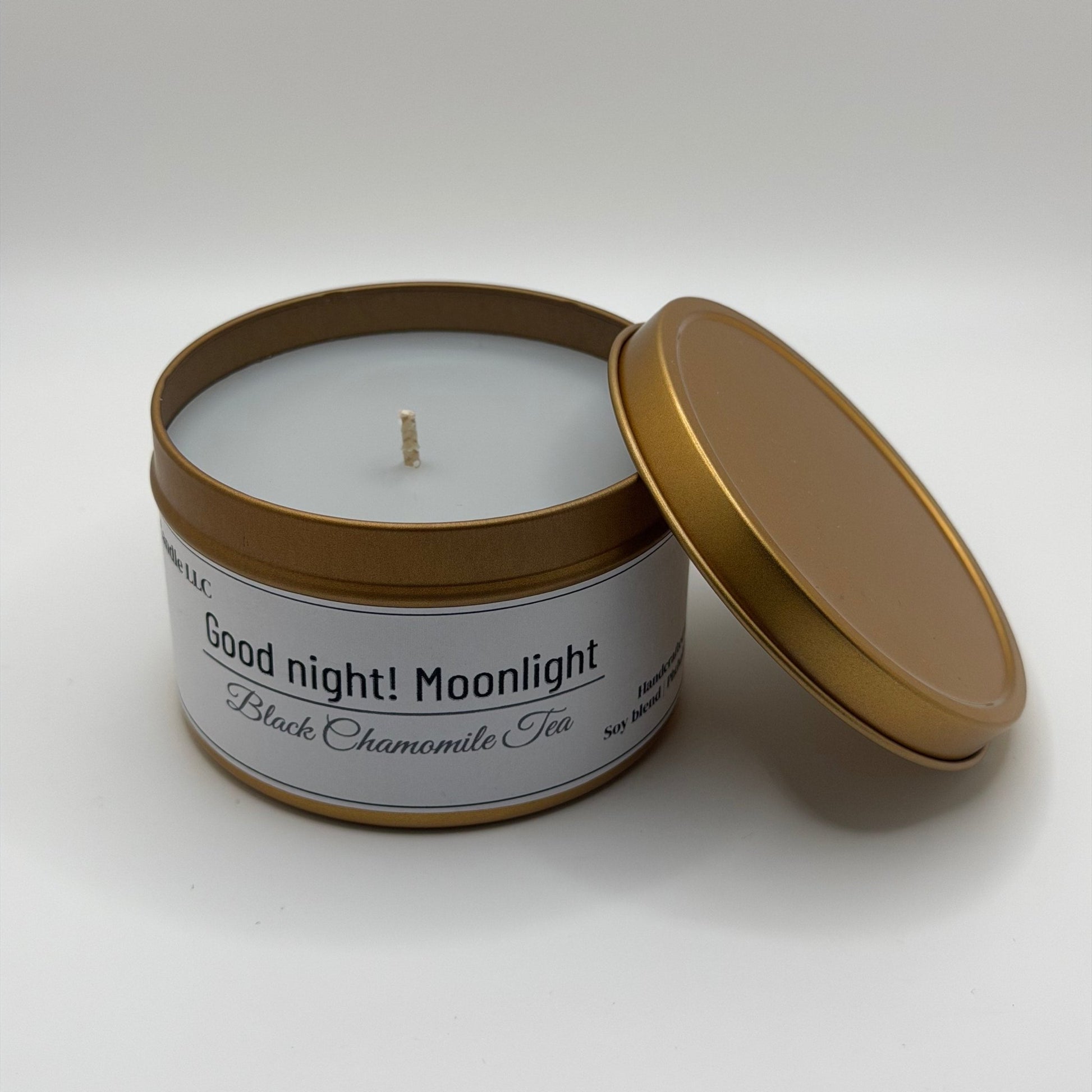 Good Night! Moon Chamomile Scented Candle | Relaxation & Sleep Aid | Hand - poured Soy blend - Evening Moon Candle LLC