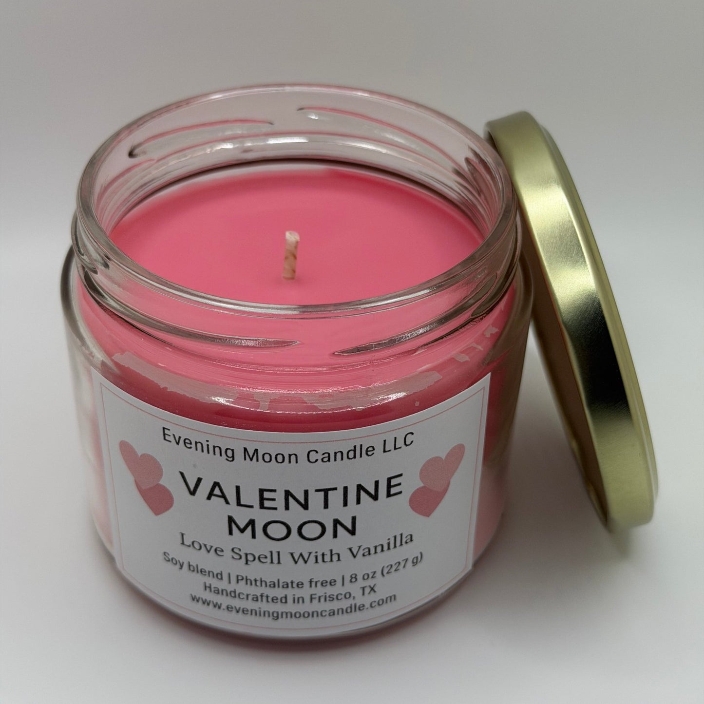 Love Spell with Vanilla Soy Blend Scented Candle| Valentine Moon The Perfect Gift for Romance - Evening Moon Candle LLC