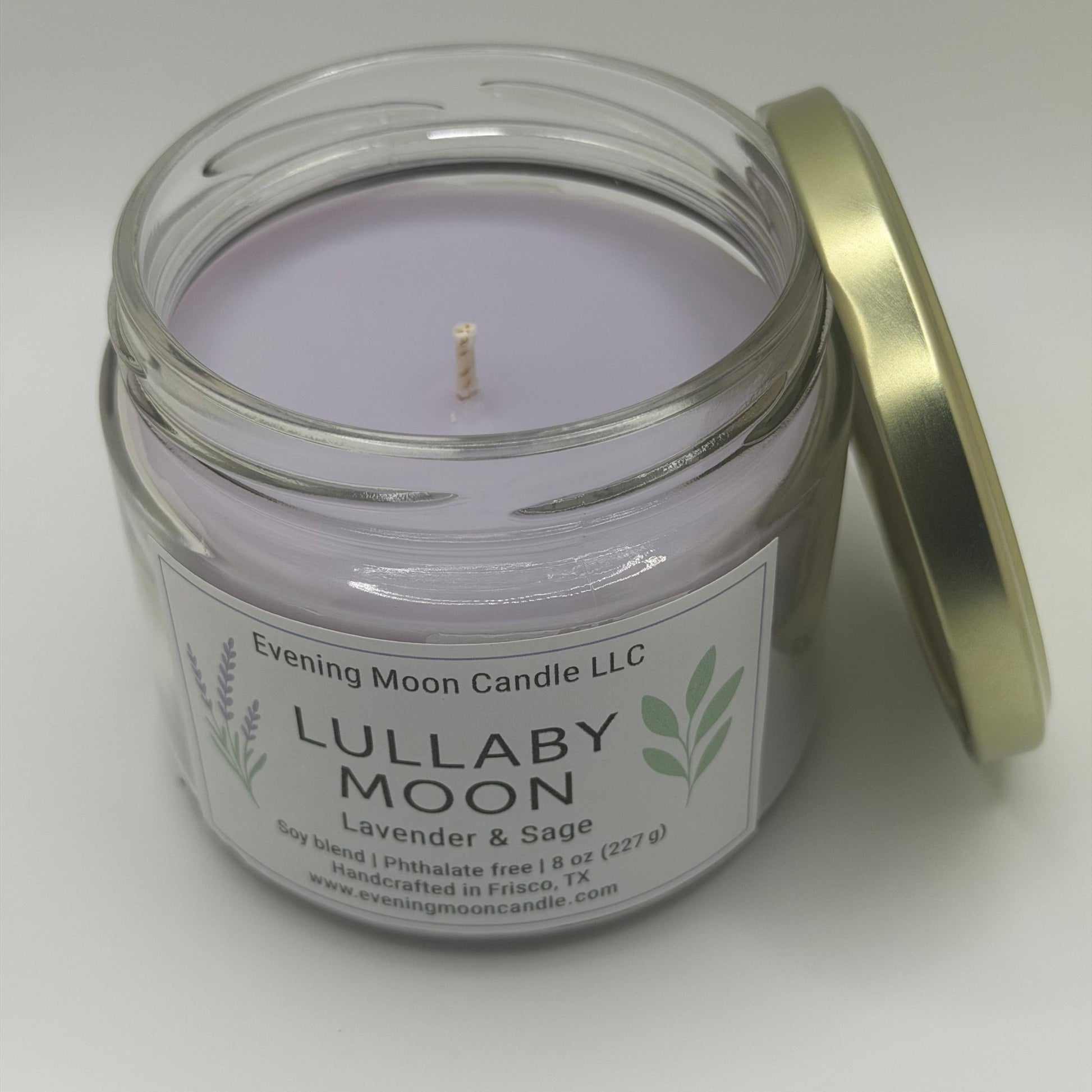 Lullaby Moon - Lavender & Sage for restful sleep - Evening Moon Candle LLC
