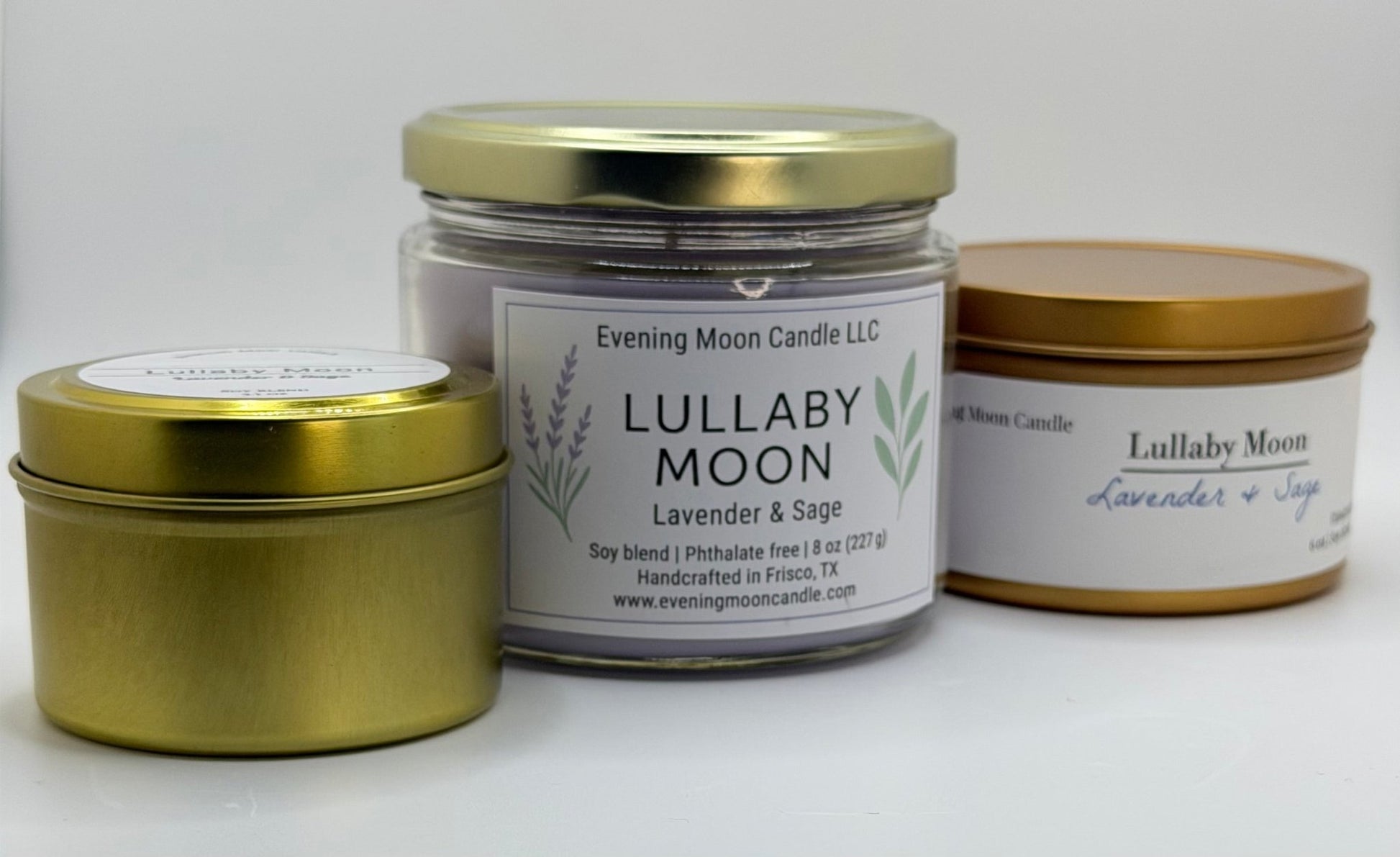 Lullaby Moon - Lavender & Sage for restful sleep - Evening Moon Candle LLC