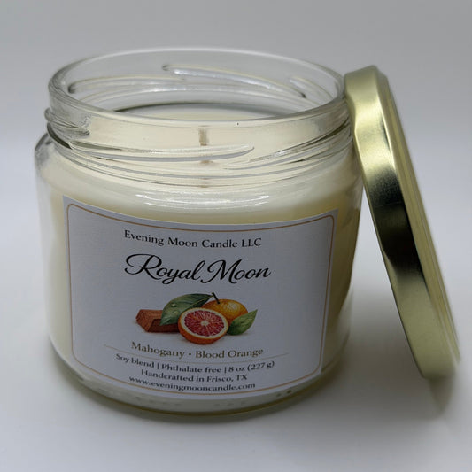 Mahogany scented candle for luxury cozy home - Evening Moon Candle LLC
