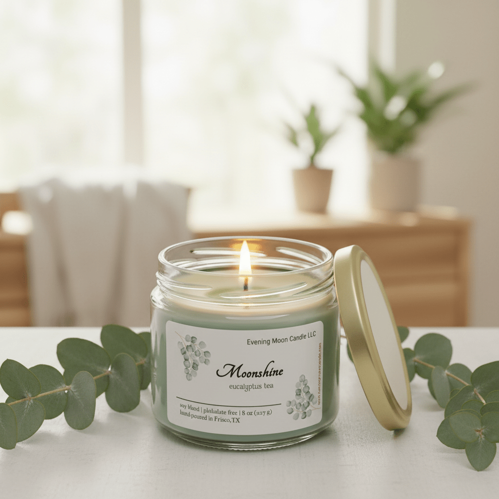 Moonshine - Eucalyptus Tea Candle for Refresh & Relax - Evening Moon Candle LLC
