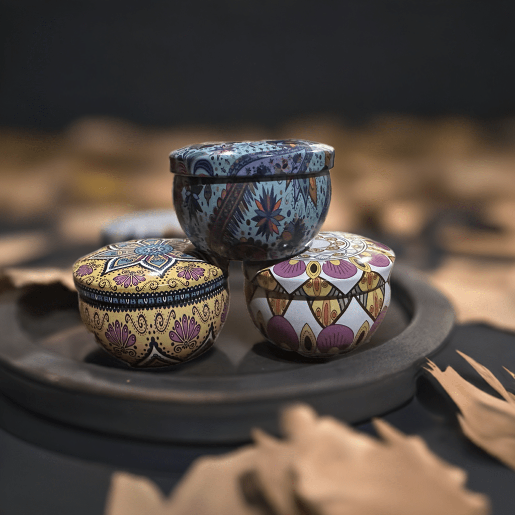 Nag Champa Tin Soy Scented Candle 2.5 oz for Spiritual Meditation & Calming - Evening Moon Candle LLC