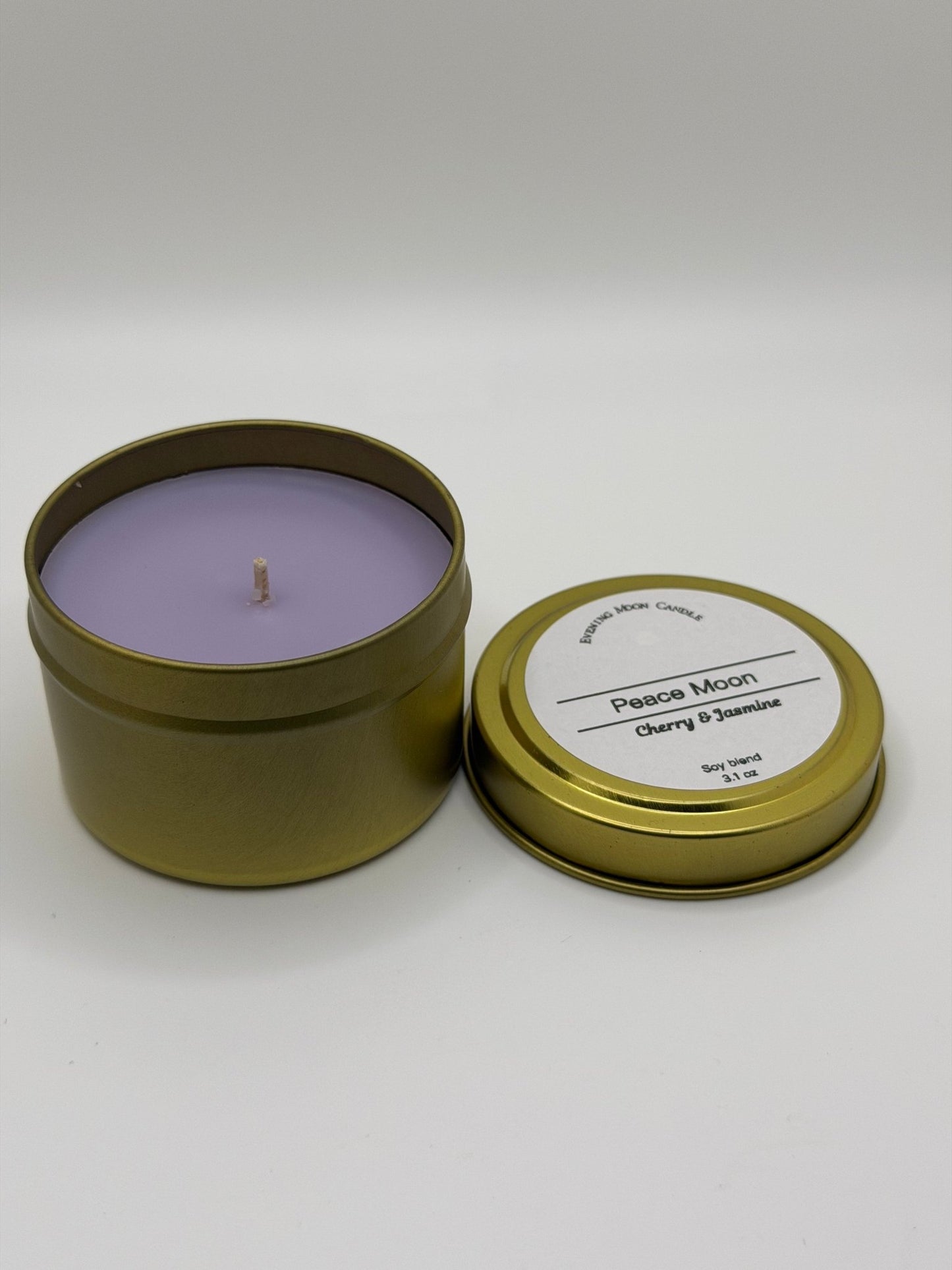 Peace Moon - Cherry and Jasmine Scented Candle perfect for relaxation - Evening Moon Candle LLC
