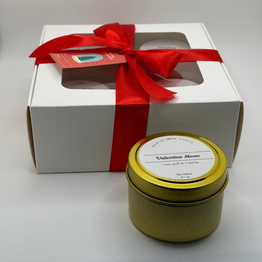 Peaceful Winter Collection Set - 4 Calming Candles (3.1 oz each) - Evening Moon Candle LLC