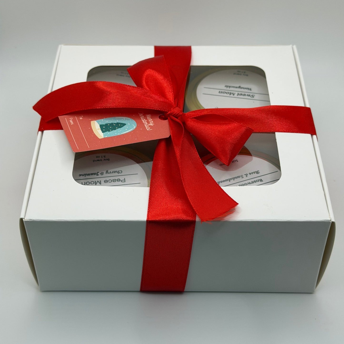 Peaceful Winter Collection Set - 4 Calming Candles (3.1 oz each) - Evening Moon Candle LLC