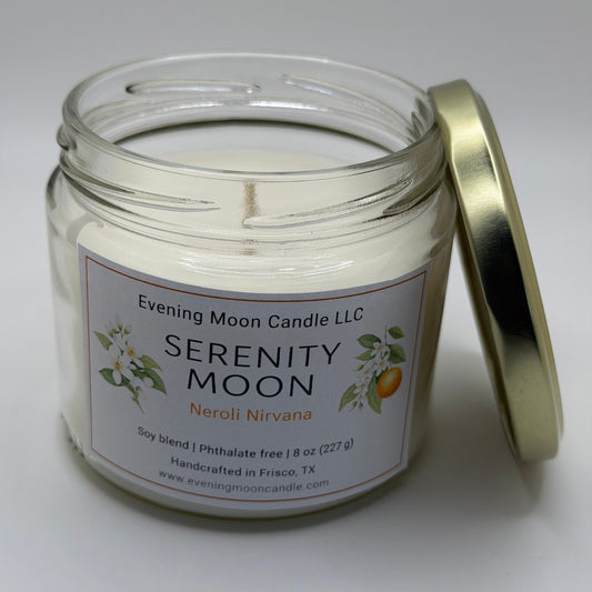 Serenity Moon - Neroli Nirvana Scented Candle for Relaxation - Evening Moon Candle LLC